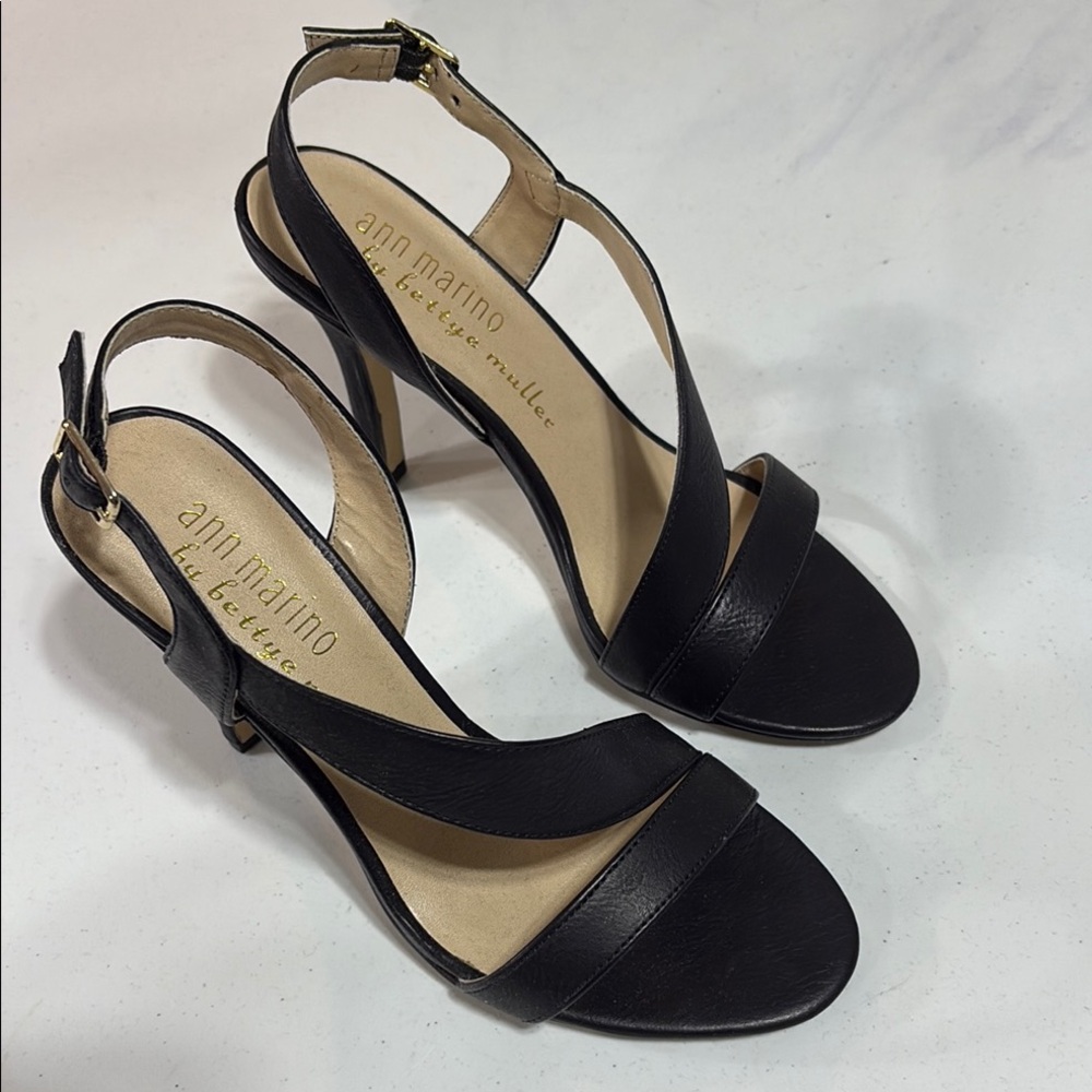 Ann Marino Black Strappy High Heel Sandals
